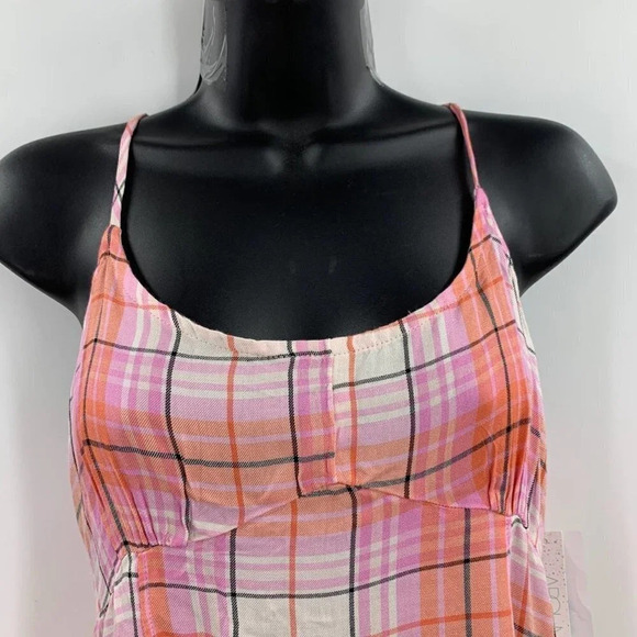 Abound Nordstrom Women's Plaid Spaghetti Strap Lightweight Mini Dress Size L NWT - Picture 4 of 13